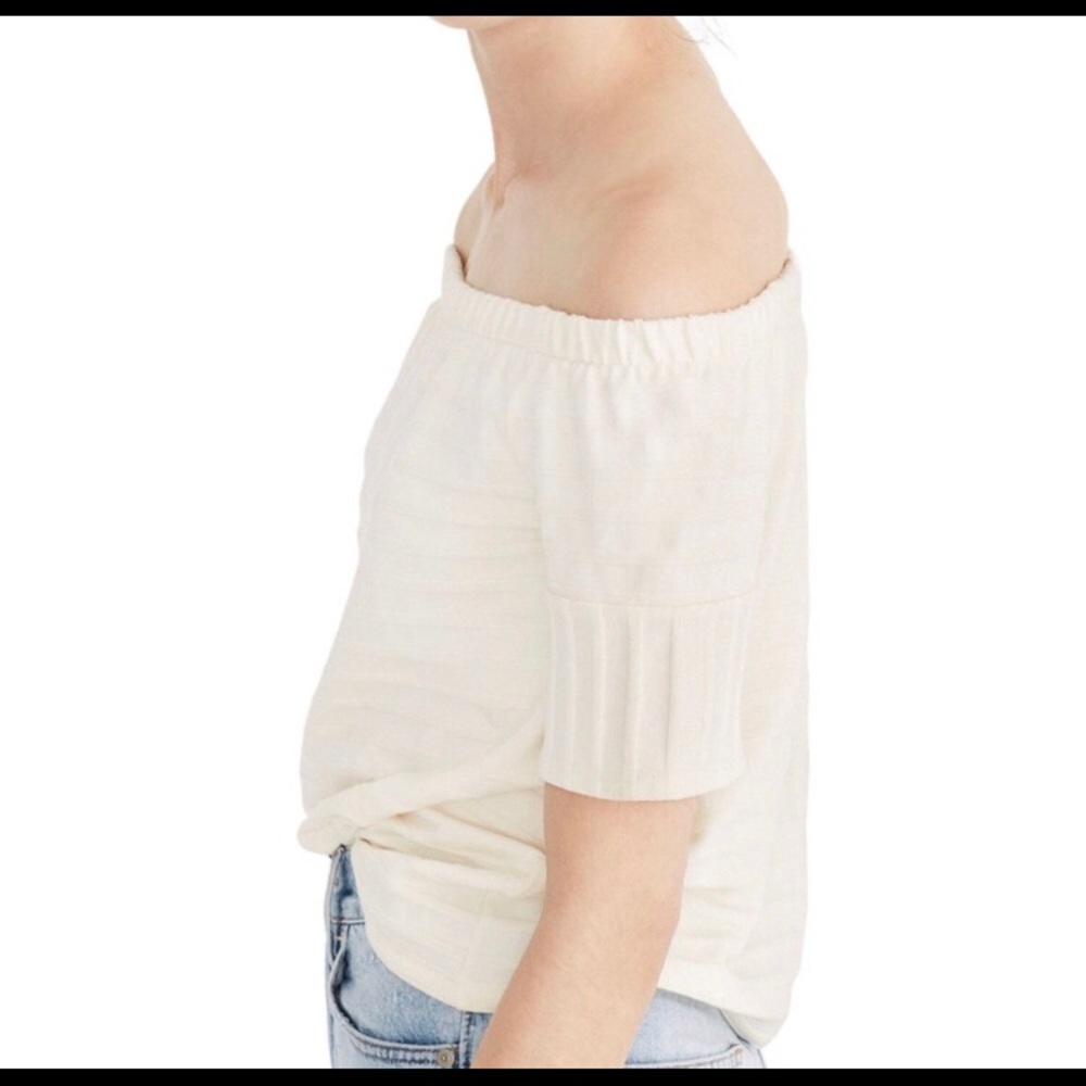 Madewell Off the Shoulder Cream top